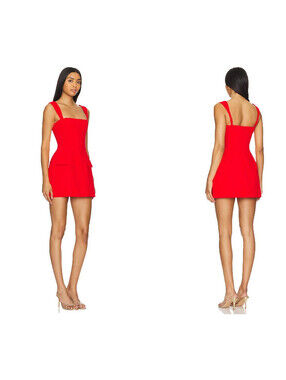 REVOLVE Amanda Uprichard Bethany Skort Romper red XL $233MSRP